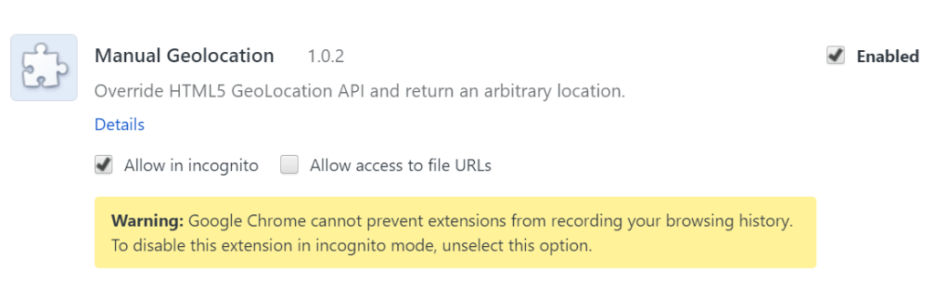 enable extensions in incognito mode